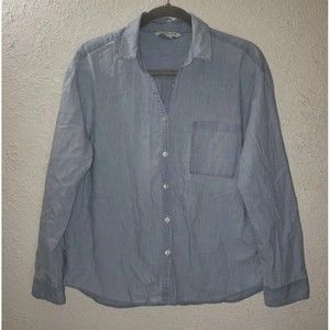 American Eagle Sz L Women's Denim Shirt Button Up Long Sleeve Lightweight Top